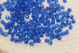 4mm Royal Blue Faceted Beads, Transparent Faceted Acrylic Gumball Beads, Blue Faceted Spacer Beads, Bubblegum Beads #2223