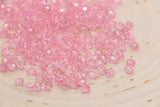 4mm Pink Faceted Beads, Transparent Faceted Acrylic Gumball Beads, Pink Faceted Spacer Beads, Bubblegum Beads #2225