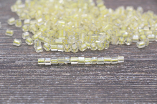 Triangle Shape Glass Seed Beads, 4mm 6/0 Glass Round Seed Beads, Yellow Lining Glass Beads, Beading Supplies #2233