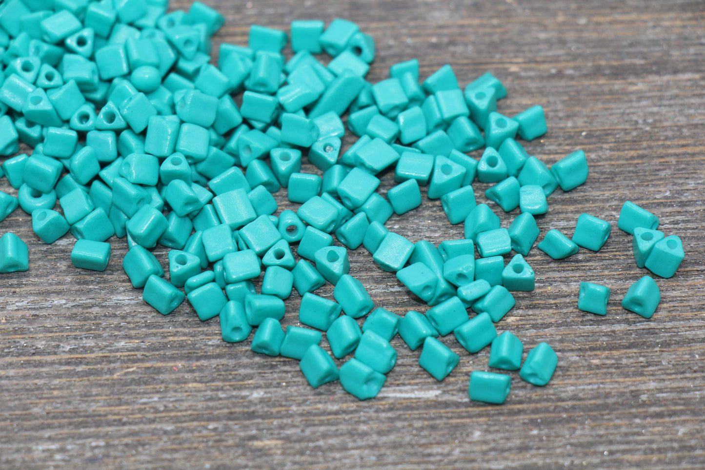 Triangle Shape Glass Seed Beads, 4mm 6/0 Glass Round Seed Beads, Turquoise Glass Beads, Beading Supplies #2238