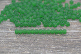 4mm 6/0 frosted green transparent glass seed beads for bracelets