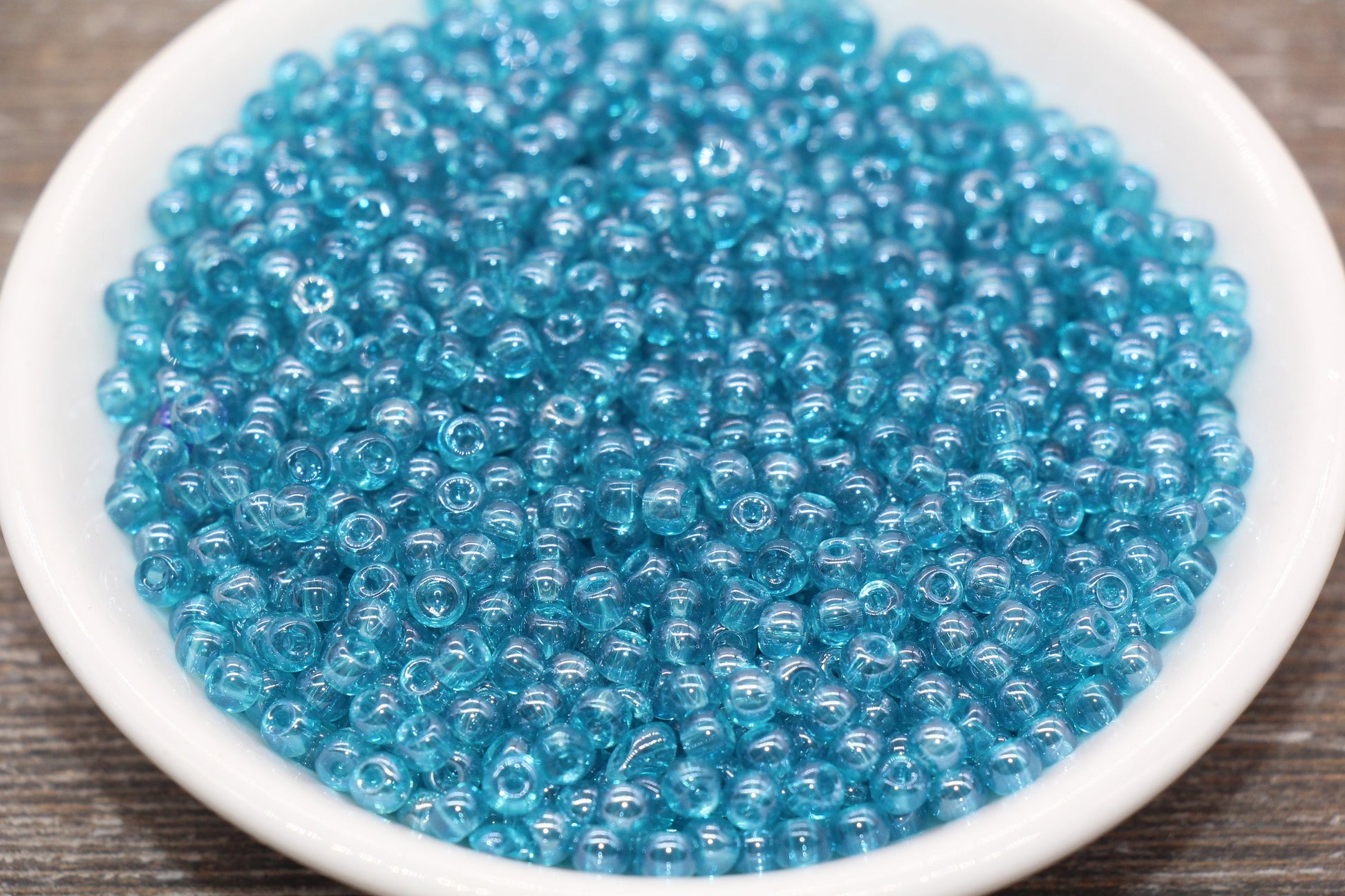 Round Transparent Blue Glass Beads, 4mm Glass Round Seed Beads, Glossy Blue Seed Beads, Beading Supplies #2173