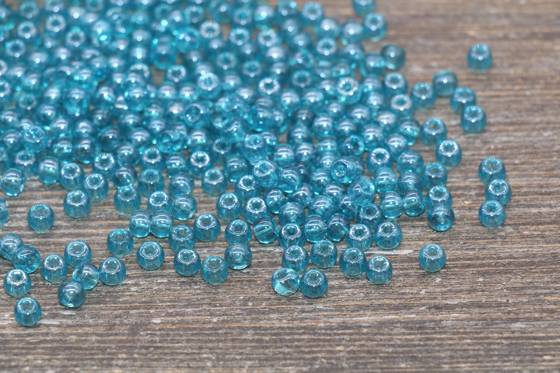 Round Transparent Blue Glass Beads, 4mm Glass Round Seed Beads, Glossy Blue Seed Beads, Beading Supplies #2173