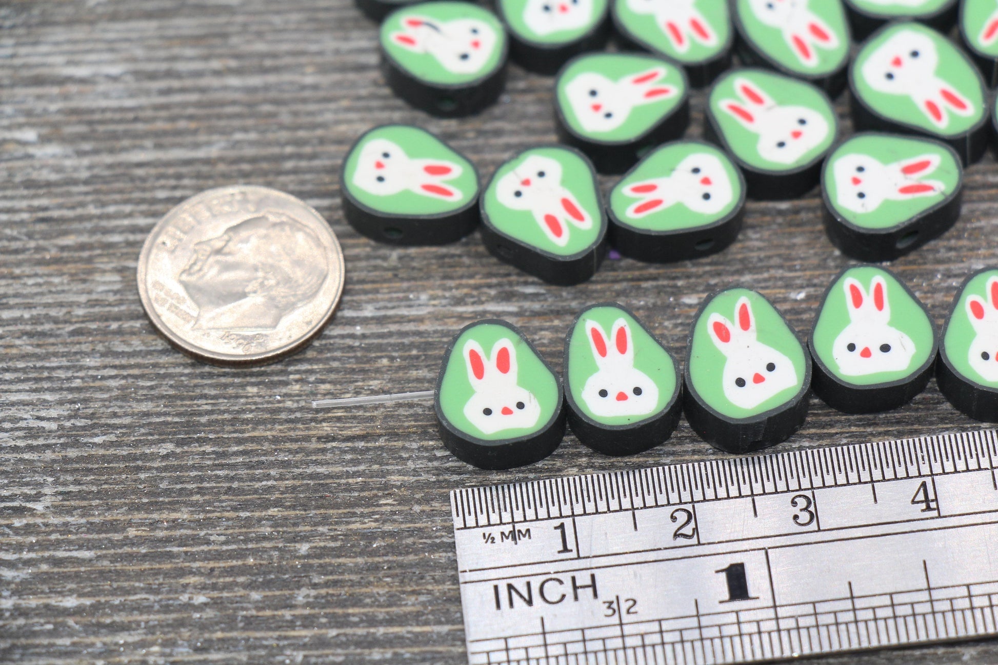 Bunny Polymer Clay Beads, Cute Bunny Clay Beads, Rabbit Clay Beads, Jewelry Beads, Beads for Bracelet #79