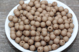 8mm Matte Taupe Acrylic Gumball Beads