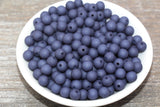 8mm Matte Navy Acrylic Gumball Beads