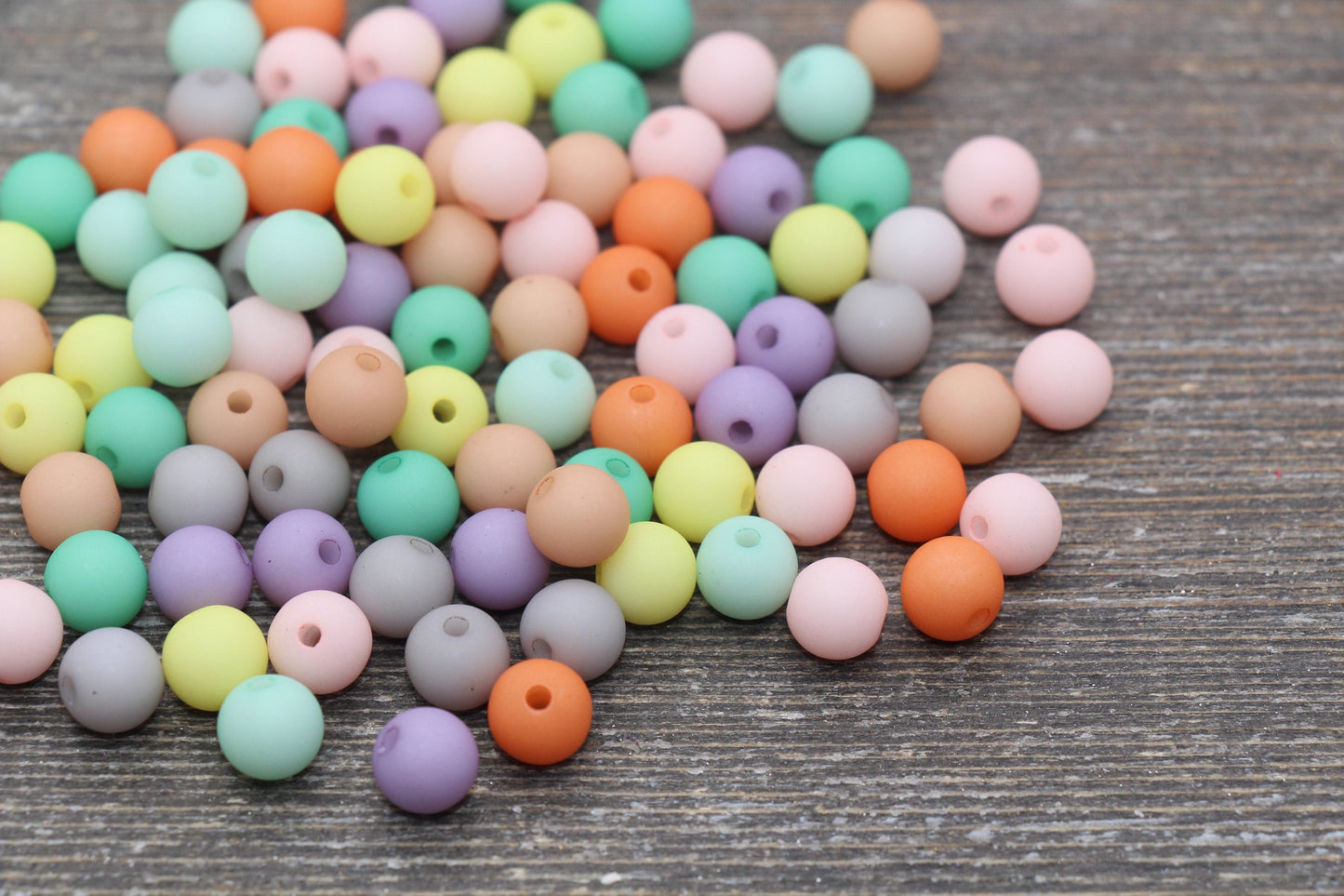 8mm Matte Multicolor Round Beads, Acrylic Gumball Bead, Frosted Mix Color Round Spacer Beads, Bubblegum Beads, Plastic Round Bead #2190