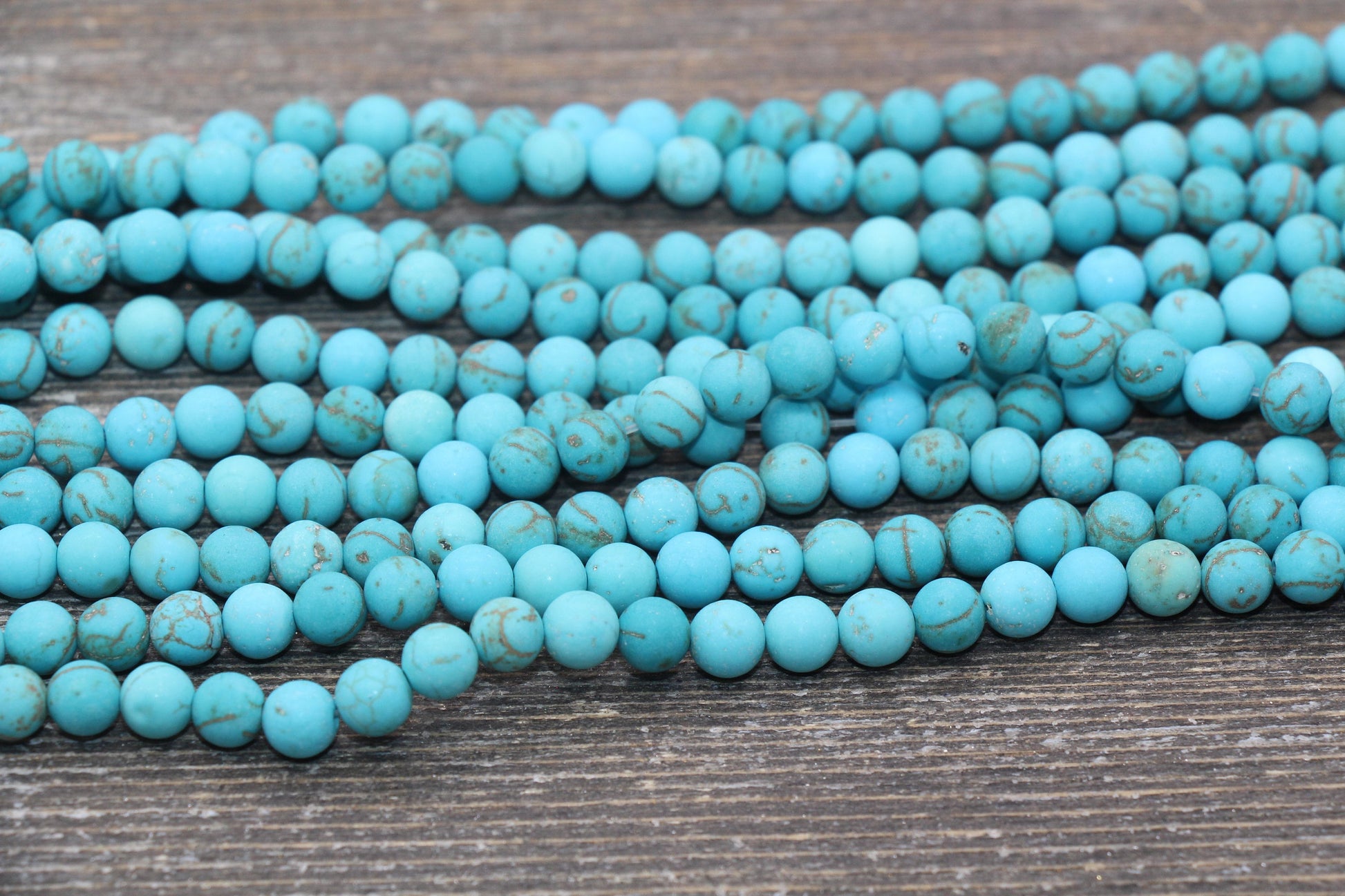 matte turquoise beads, stone beads for bracelets image 3