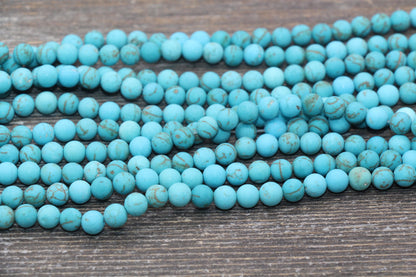 Matte Turquoise Beads, Frosted Turquoise Gemstone Round Beads, Size 4mm 6mm 8mm 10mm 12mm, #243