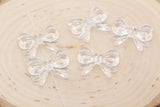 Transparent Bow Beads, Acrylic Ribbon Bow Beads, Clear Bow Beads, Vertical Hole Bow Beads, Jewelry Beads #2199