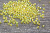4mm Yellow AB Round Beads, Iridescent Acrylic Gumball Beads, Transparent Round Spacer Beads, Bubblegum Beads, Plastic Round Bead #2211