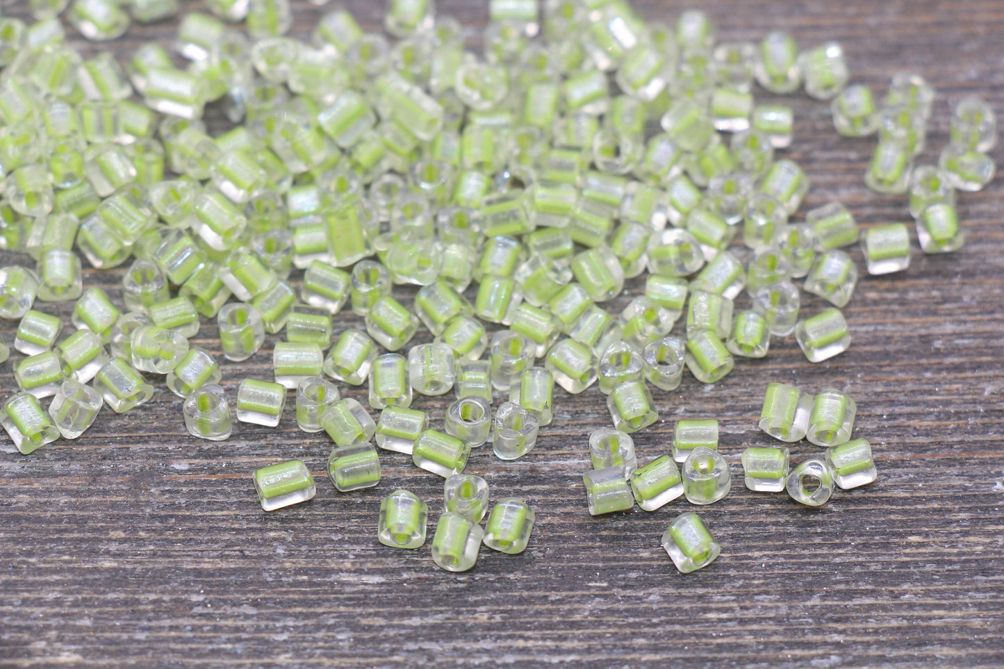 Triangle Shape Glass Seed Beads, 4mm 6/0 Glass Round Seed Beads, Green Lining Glass Beads, Beading Supplies #2236