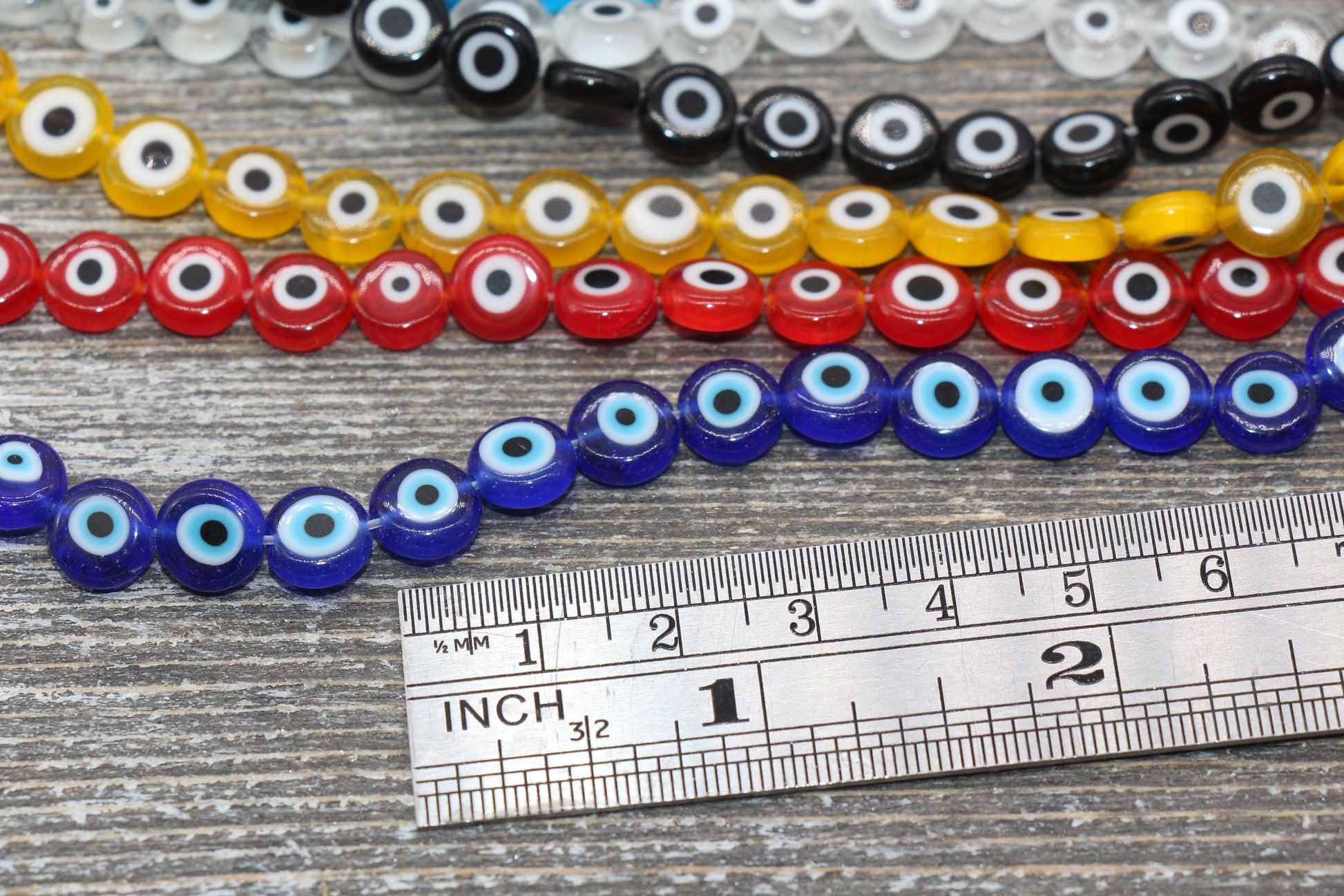 8mm Eyeball Glass Beads, Evil Eyeball Beads, Turkish Eye Beads, Greek Eye Beads, Multicolor Glass Eyeball Beads
