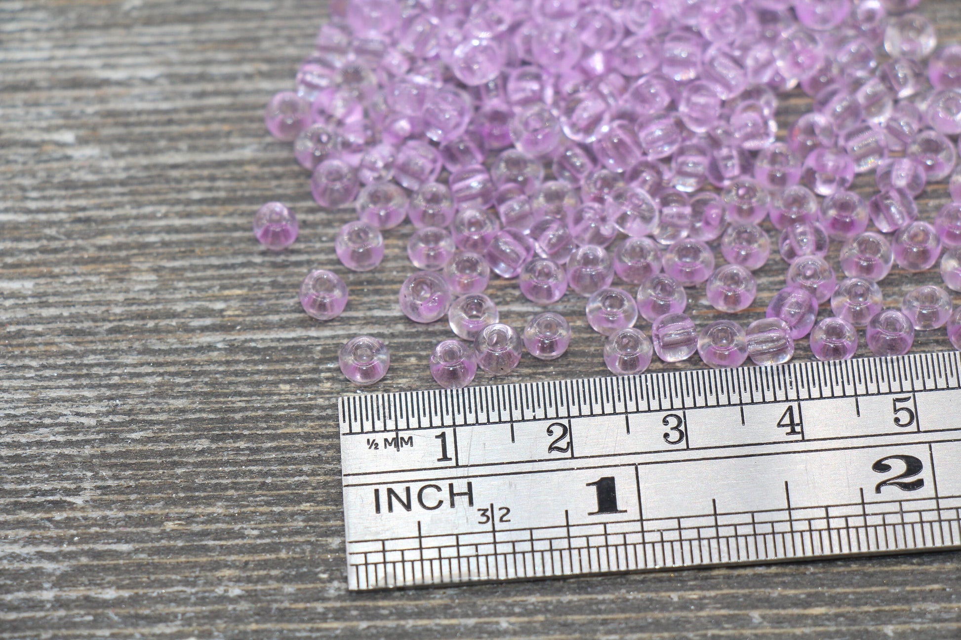 Transparent Glass Seed Beads, 4mm 6/0 Glass Round Seed Beads, Light Purple Trans Seed Beads, Rocailles Beads, Beading Supplies #2271