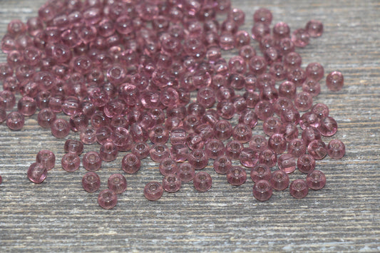 Transparent Glass Seed Beads, 4mm 6/0 Glass Round Seed Beads, Trans Seed Beads, Rocailles Beads, Beading Supplies #2272