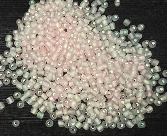 GLOW Matte Glass Beads, 4mm 6/0 Glass Beads, Glow in Dark Frosted Pink Seed Beads, Rocailles Beads, Beading Supplies #2306