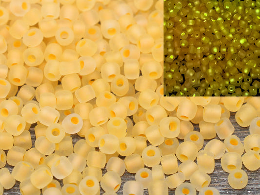 GLOW Matte Glass Beads, 4mm 6/0 Glass Beads, Glow in Dark Frosted Orange Seed Beads, Rocailles Beads, Beading Supplies #2309