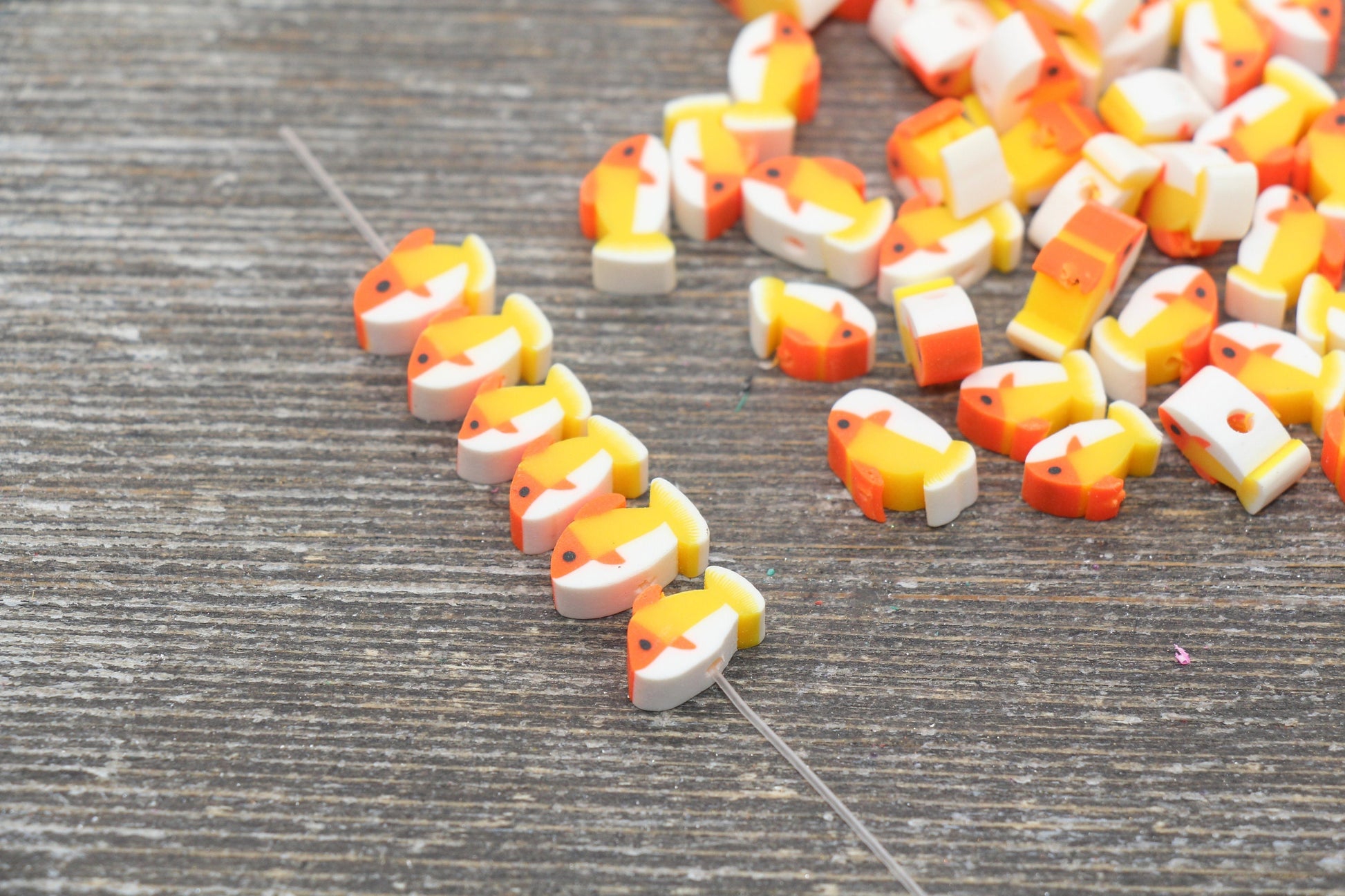 Fish Polymer Clay Beads, Shark Clay Beads, Fish Fimo Cane Beads, Assorted Fish Beads #87