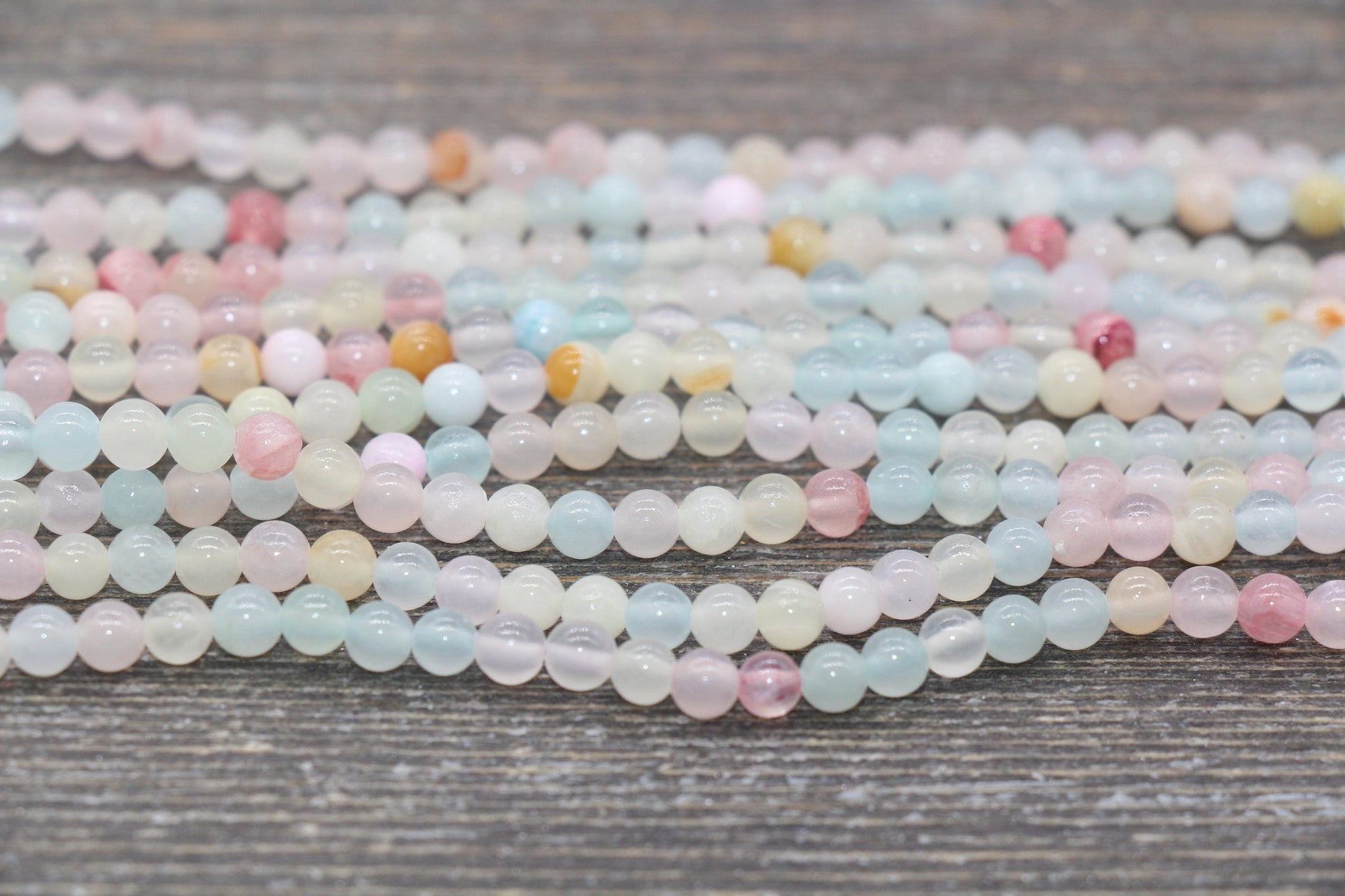 Multicolor Jade Beads, Rainbow Jade Smooth Gemstone Round Loose Beads, Sizes 4mm 6mm 8mm 10mm 12mm, #242