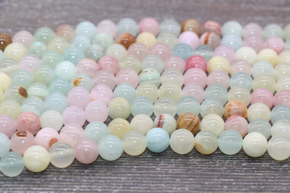 Multicolor Jade Beads, Rainbow Jade Smooth Gemstone Round Loose Beads, Sizes 4mm 6mm 8mm 10mm 12mm, #242