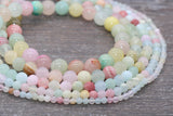 Multicolor Jade Beads, Rainbow Jade Smooth Gemstone Round Loose Beads, Sizes 4mm 6mm 8mm 10mm 12mm, #242