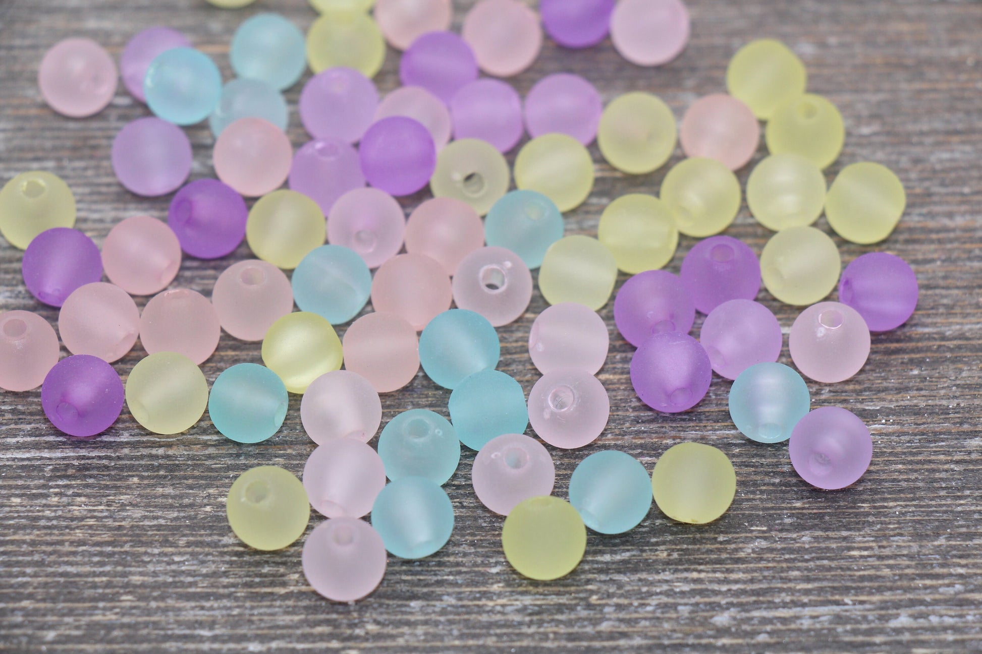 8mm Matte Multicolor Gumball Beads, Round Acrylic Loose Beads, Frosted Bubblegum Beads, Chunky Beads, Round Plastic Beads #2342