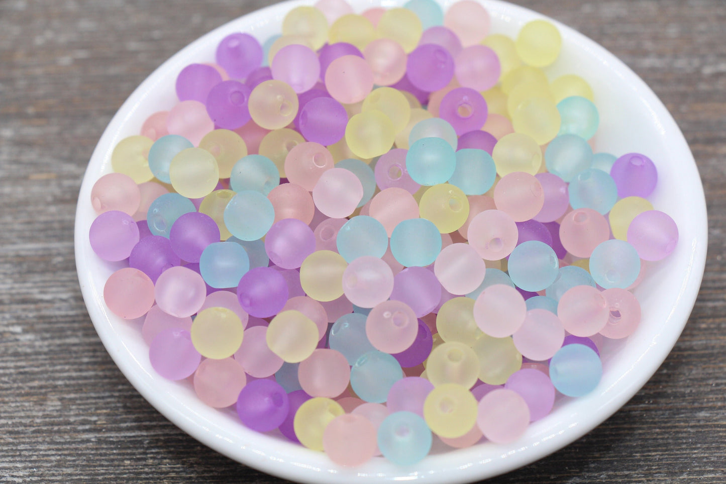 8mm Matte Multicolor Gumball Beads, Round Acrylic Loose Beads, Frosted Bubblegum Beads, Chunky Beads, Round Plastic Beads #2342