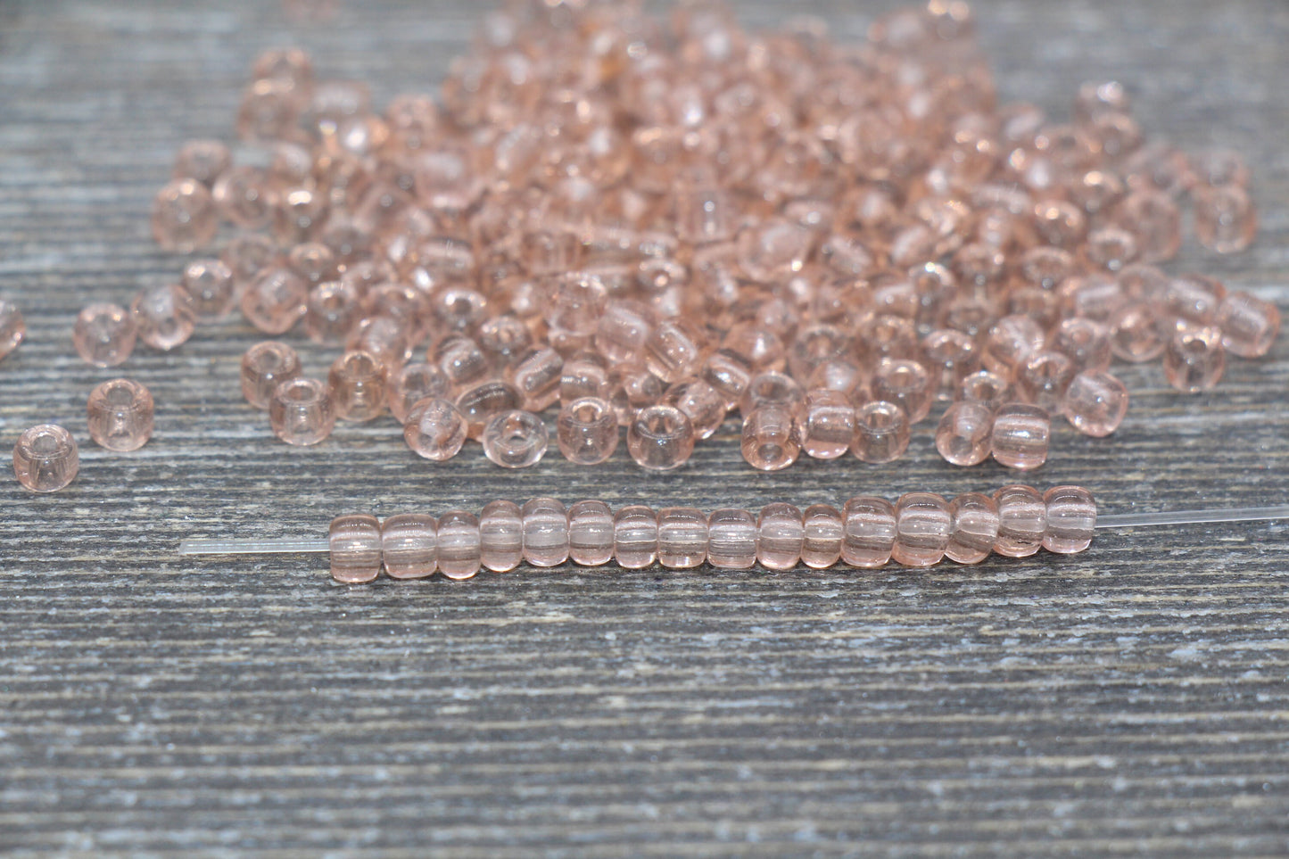 Transparent Glass Seed Beads, 4mm 6/0 Glass Round Seed Beads, Peach Trans Seed Beads, Rocailles Beads, Beading Supplies #2269