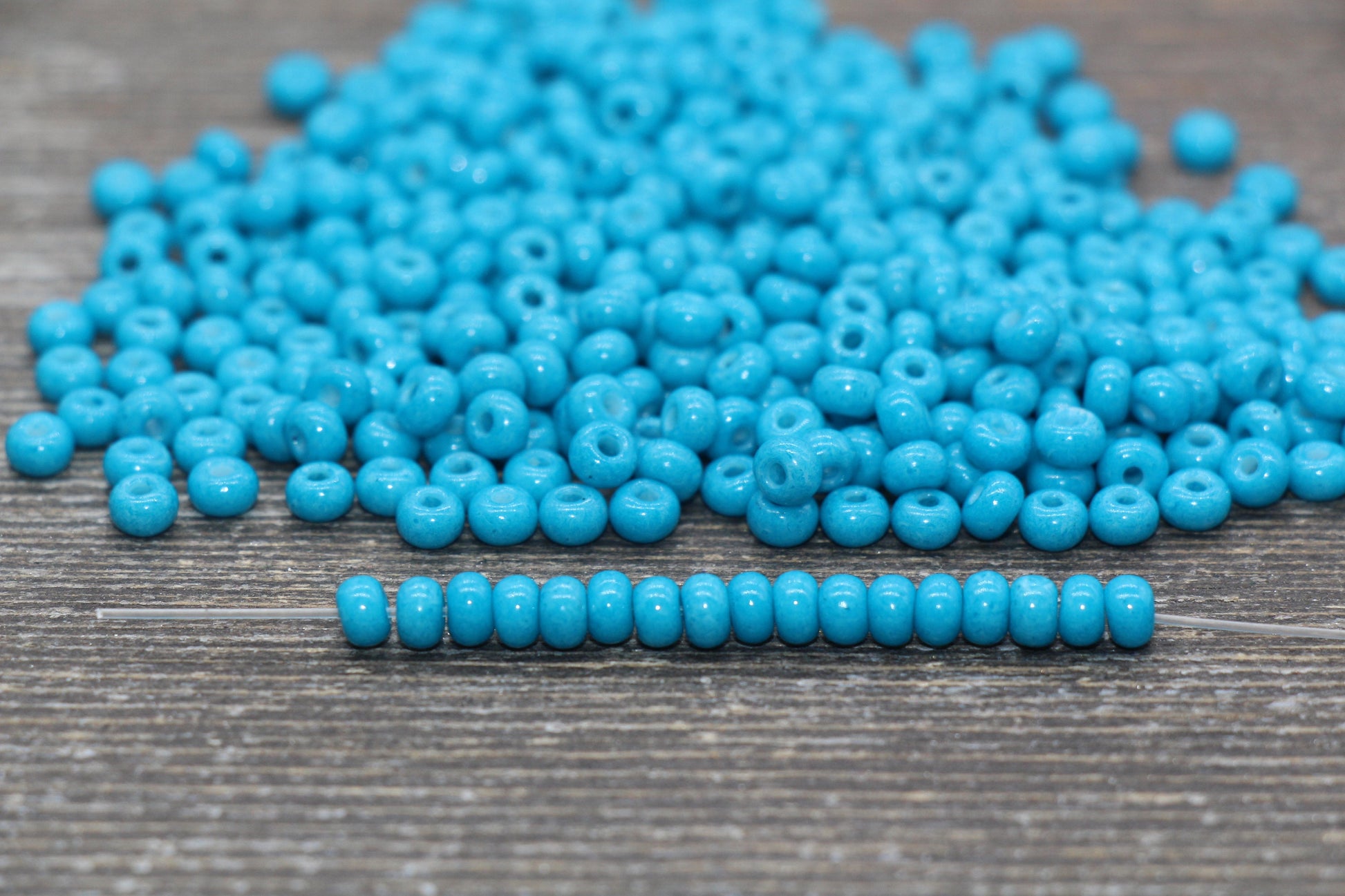 Glass Seed Beads, 4mm 6/0 Glass Round Seed Beads, Blue Opaque Seed Beads, Rocailles Beads, Beading Supplies #2274