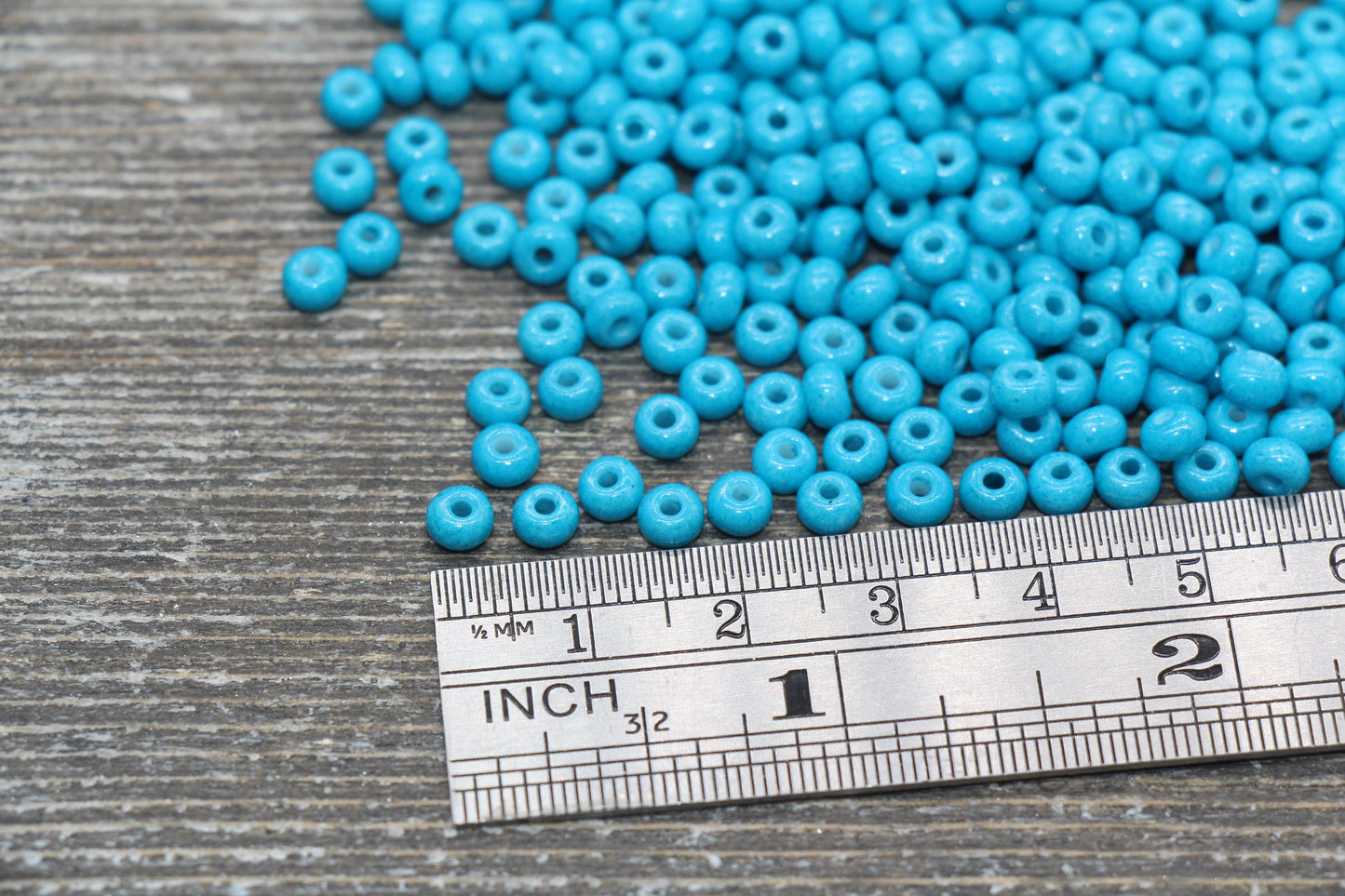 Glass Seed Beads, 4mm 6/0 Glass Round Seed Beads, Blue Opaque Seed Beads, Rocailles Beads, Beading Supplies #2274