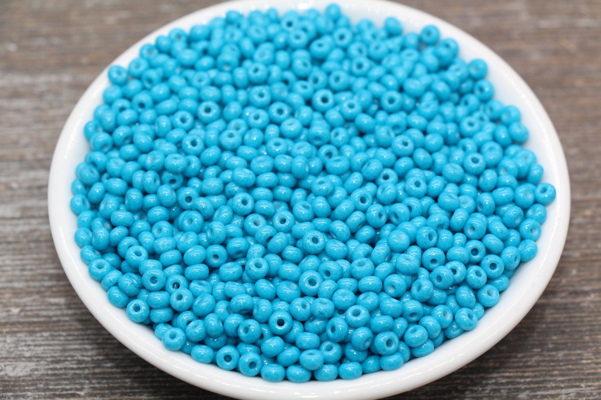 Glass Seed Beads, 4mm 6/0 Glass Round Seed Beads, Blue Opaque Seed Beads, Rocailles Beads, Beading Supplies #2274