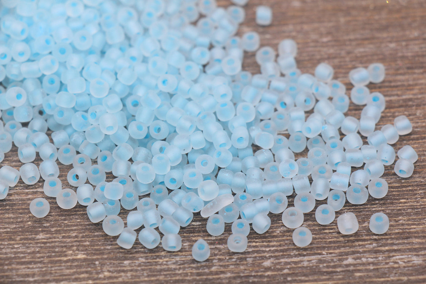 GLOW Matte Glass Beads, 4mm 6/0 Glass Beads, Glow in Dark Frosted Light Blue Seed Beads, Rocailles Beads, Beading Supplies #2303