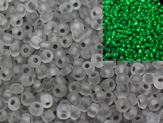 GLOW Matte Glass Beads, 4mm 6/0 Glass Beads, Glow in Dark Frosted Gray Seed Beads, Rocailles Beads, Beading Supplies #2308