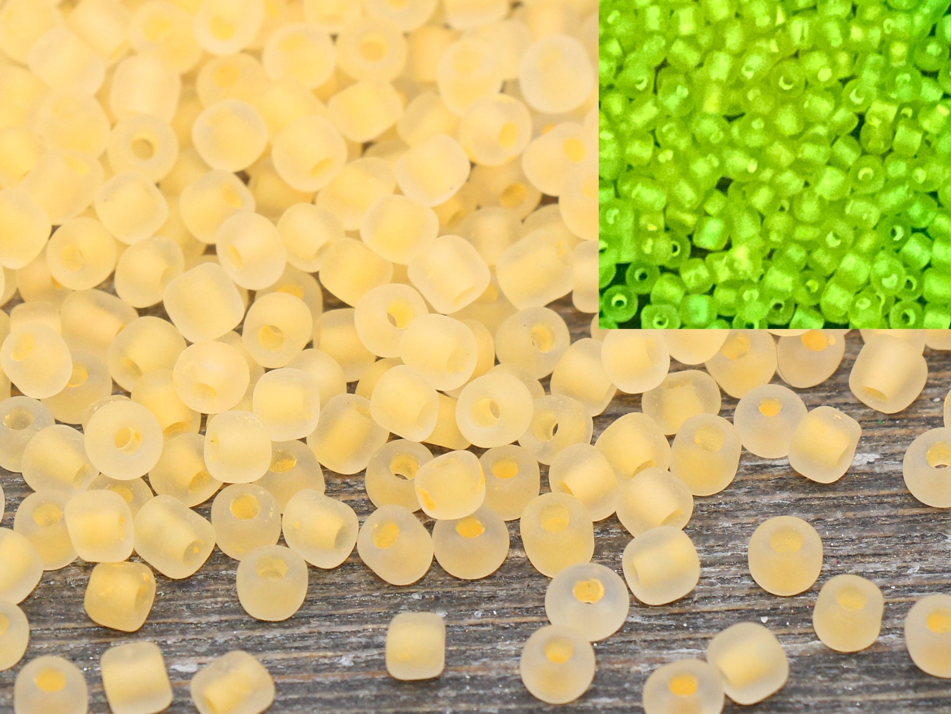 GLOW Matte Glass Beads, 4mm 6/0 Glass Beads, Glow in Dark Frosted Light Orange Seed Beads, Rocailles Beads, Beading Supplies #2312