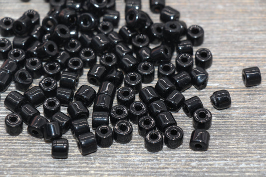 7mm Glass Seed Beads, Black Glass Beads, Slider Glass Beads, Roller Beads, Bead for Bracelet, Beading Supplies #2347