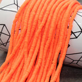 4mm neon orange heishi beads for bracelets and DIY jewelry