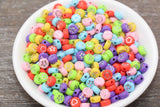 7mm multicolor with silver heart star moon beads, acrylic beads, main photo