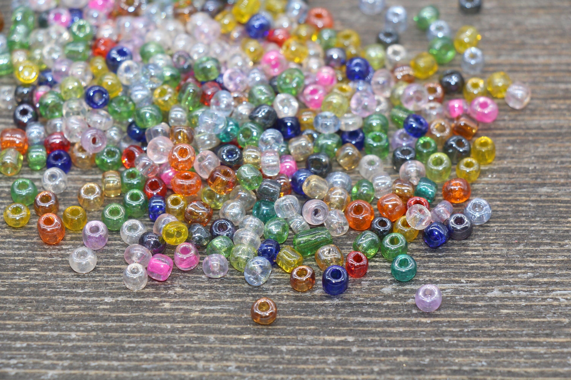 Transparent AB Glass Seed Beads, Mix Color 4mm 6/0 Glass Beads, Multicolor Iridescent Seed Beads, Rocailles Beads, Beading Supply #2322