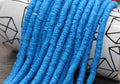 6mm blue speckled heishi beads for bracelets and DIY jewelry