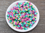 Rainbow Heart Polymer Clay Beads, Heart Cane Beads, Heart Clay Beads, Heart Clay Beads, Jewelry Beads #97