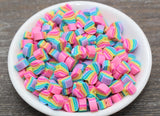 9mm rainbow heart polymer clay beads, heart clay charms for bracelets 2