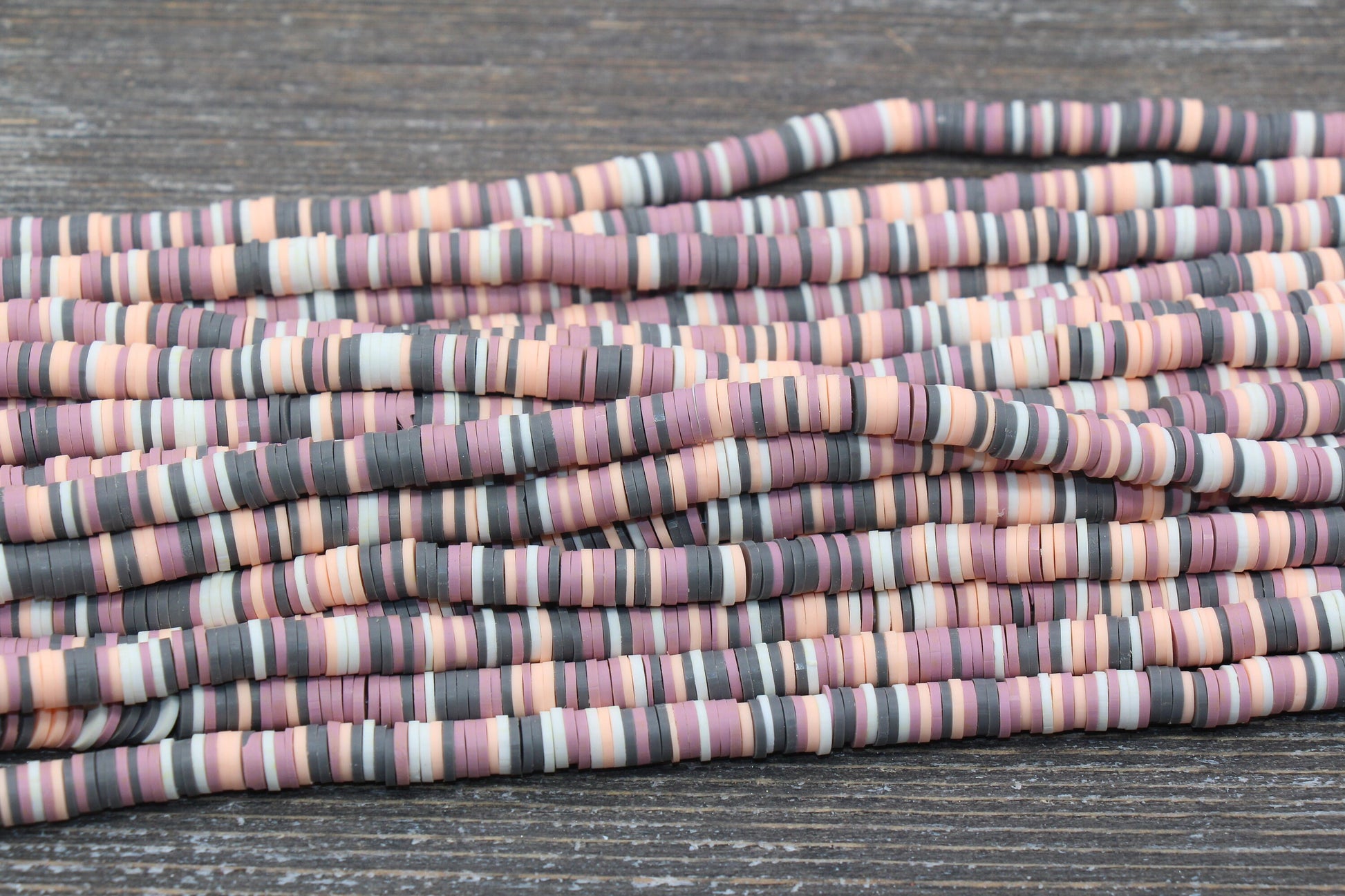 6mm Multicolor Heishi Beads, Polymer Clay Disc Beads, African Disc Beads, Wholesale Vinyl Heishi Beads, 16 inch Strand #58