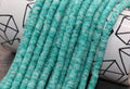 6mm green speckled heishi beads for bracelets and DIY jewelry