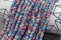 6mm multicolored speckled heishi beads for bracelets and DIY jewelry