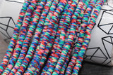 6mm multicolored speckled heishi beads for bracelets and DIY jewelry