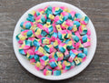 10mm rainbow heart polymer clay beads, heart clay charms for bracelets 5