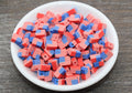 9mm patriotic american flag polymer clay beads, flag clay charms for bracelets