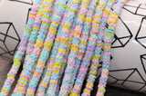 6mm pastel multicolored flower shape heishi beads for bracelets and DIY jewelry