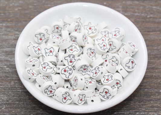 Ghost Polymer Clay Beads, Halloween Ghost Clay Beads, Scary Ghost Beads, Jewelry Beads, Bead for Bracelet #108