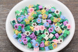 7mm flower polymer clay beads, flower clay charms for bracelets
